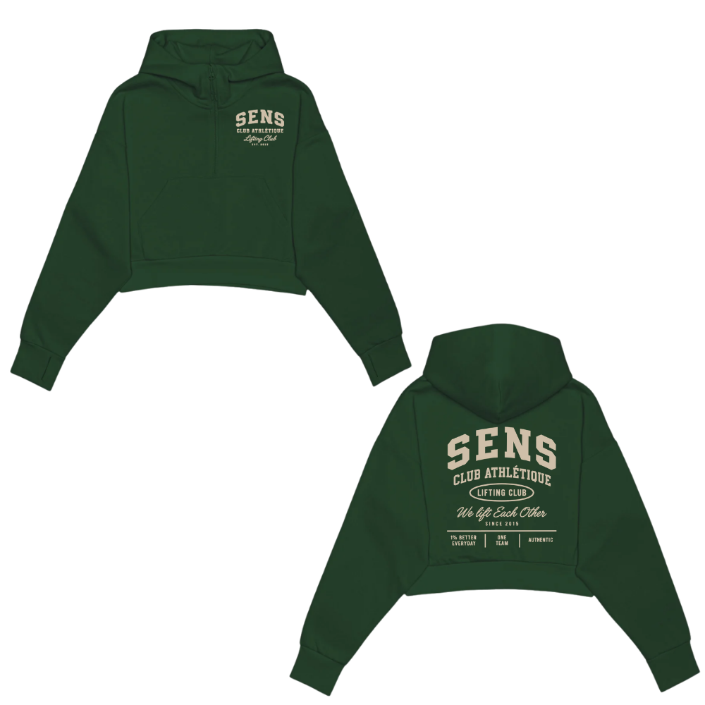 Hoodie Crop Scuba 1/2 zip - Club Athlétique Sens - Collection Legacy