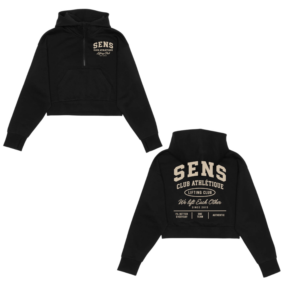 Hoodie Crop Scuba 1/2 zip - Club Athlétique Sens - Collection Legacy
