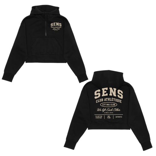 Hoodie Crop Scuba 1/2 zip - Club Athlétique Sens - Collection Legacy